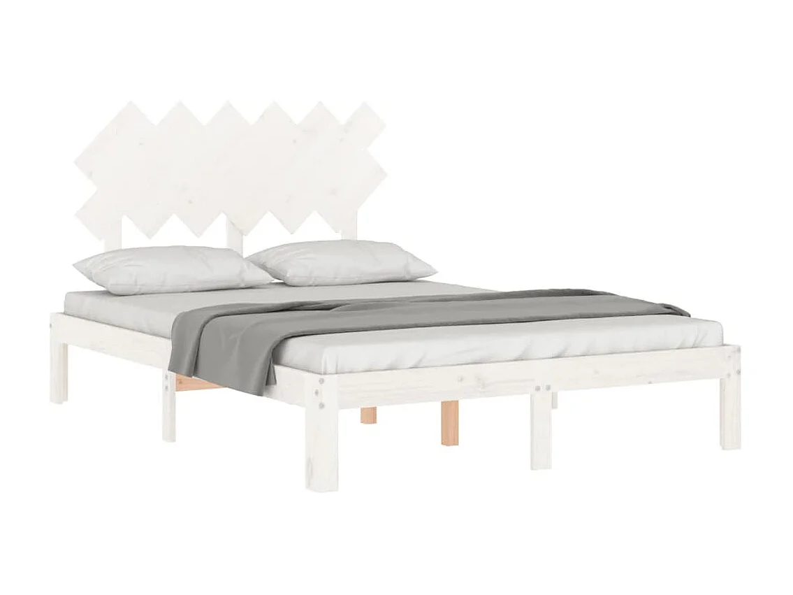 Lit-120x200 cm avec tête de lit blanc bois massif EGGB26103