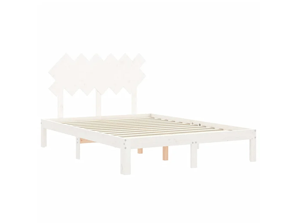 Lit-120x200 cm avec tête de lit blanc bois massif EGGB26103