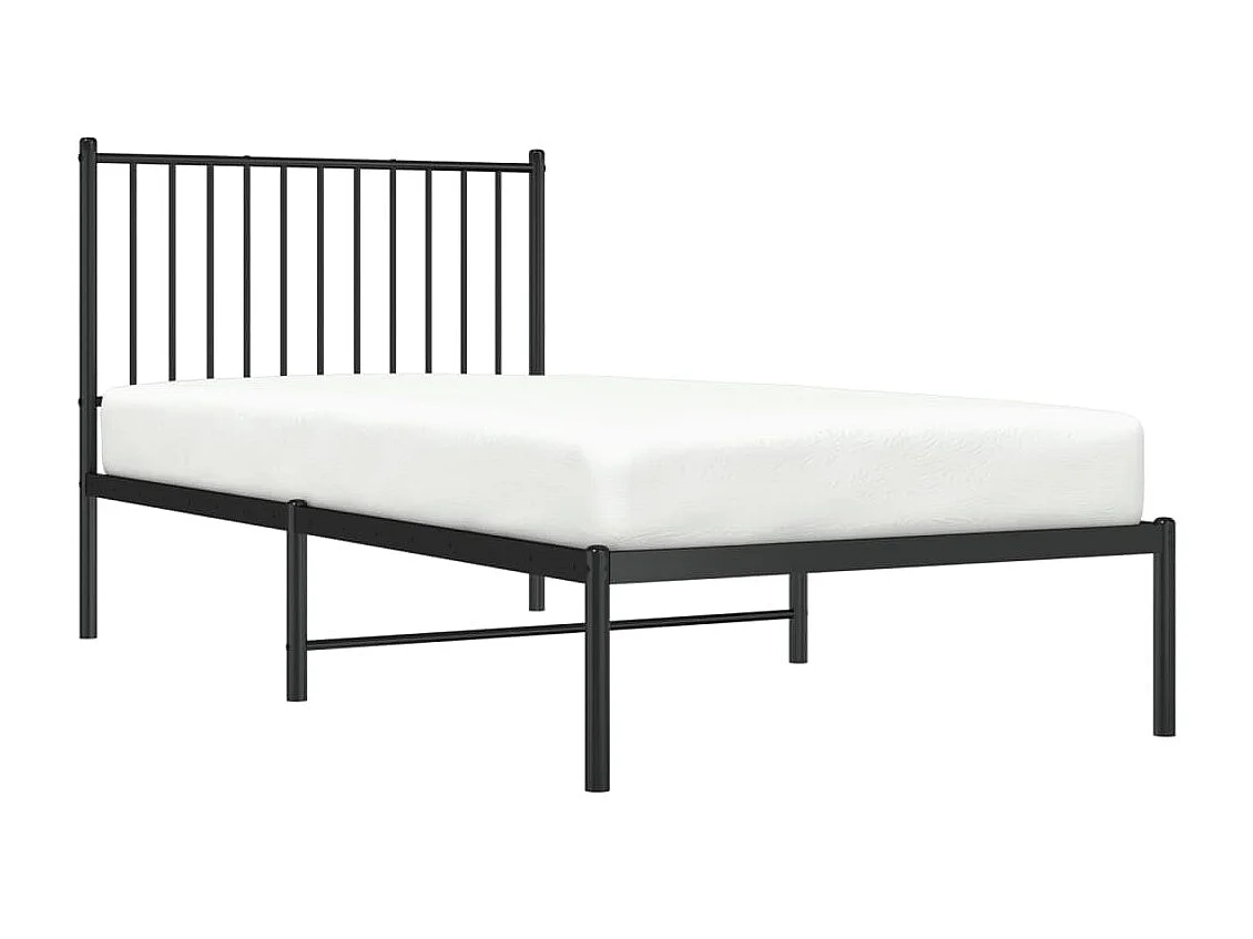 Cama com cabeceira 90x190 cm metal preto PT804813