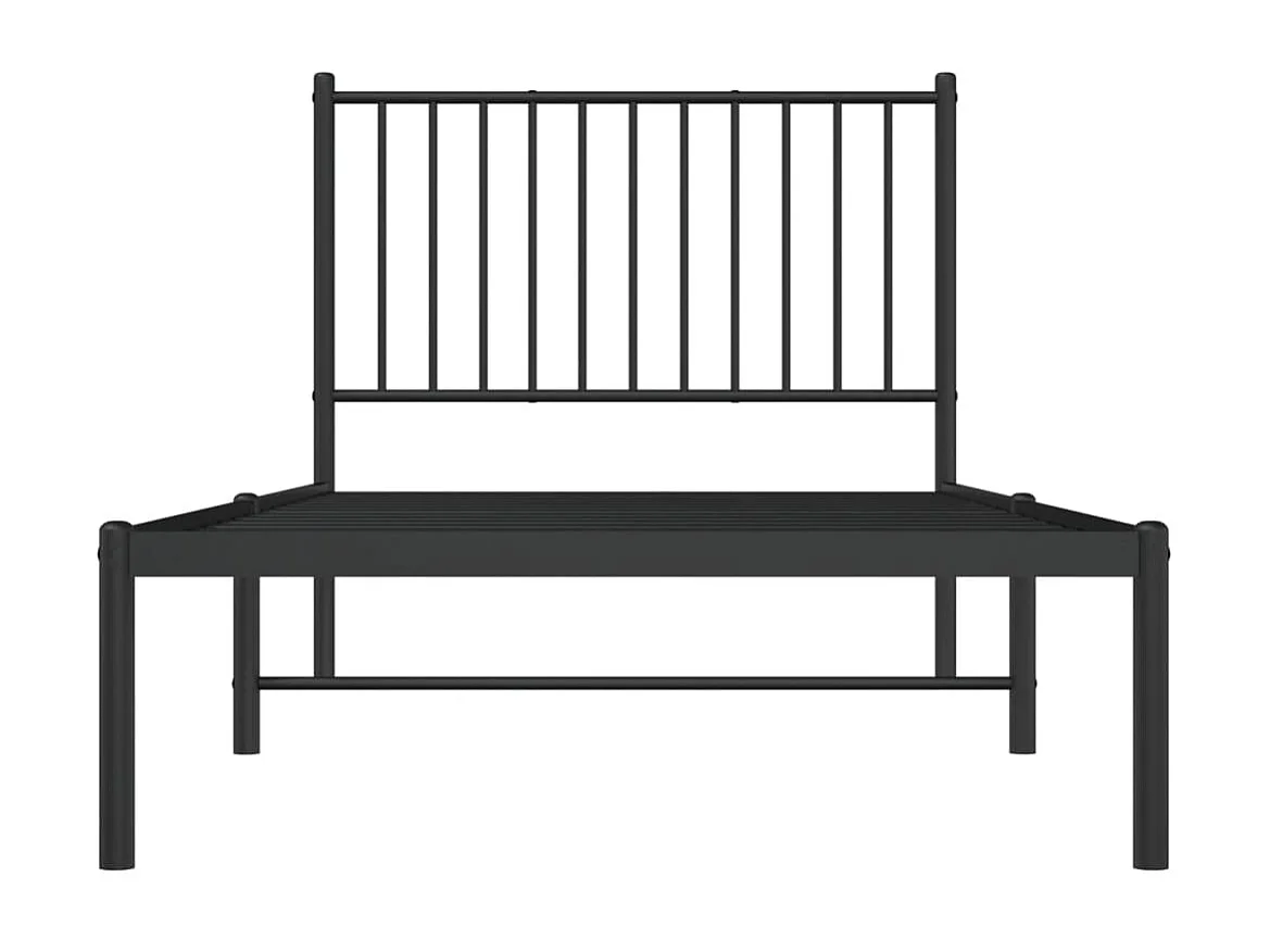 Cama com cabeceira 90x190 cm metal preto PT804813