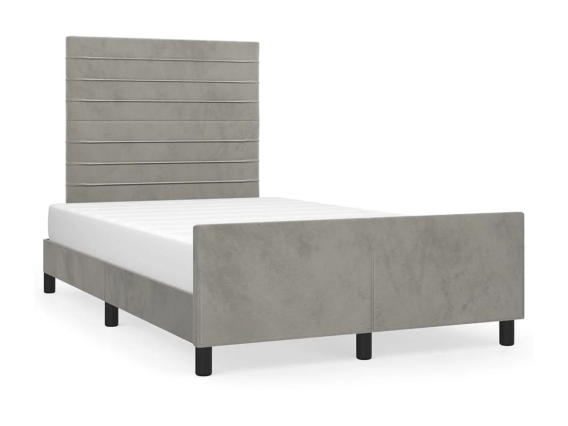 Lit-120x200 cm avec tête de lit Gris clair EGGB95934