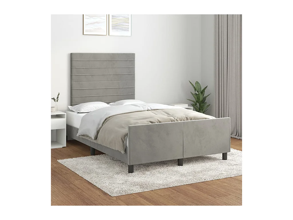 Lit-120x200 cm avec tête de lit Gris clair EGGB95934