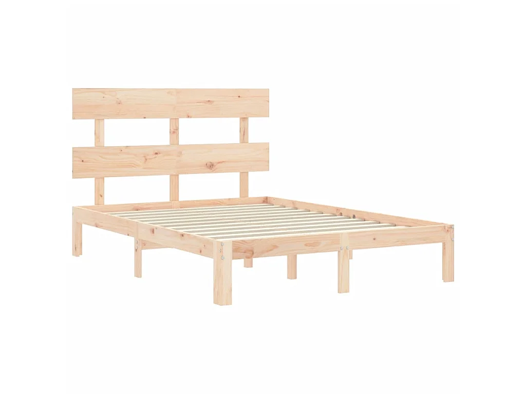 Bedframe met hoofdbord massief hout 140x200 cm NL64072