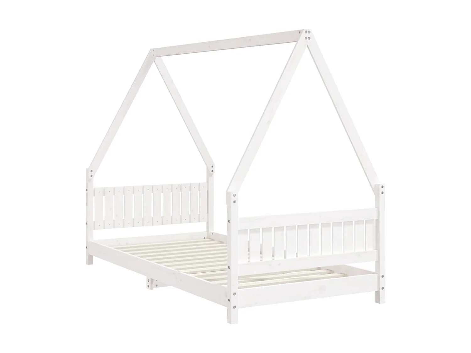 Lit-90x190 cm pour enfants blanc bois de pin massif EGGB18147
