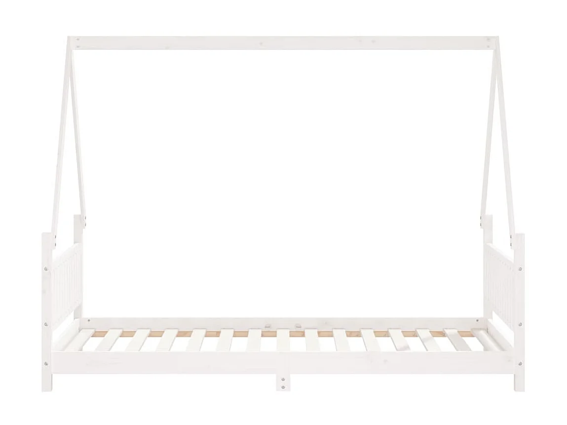 Lit-90x190 cm pour enfants blanc bois de pin massif EGGB18147
