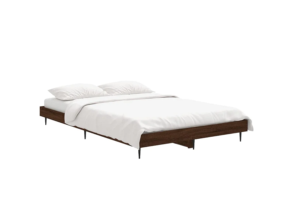 Cama 120x190cm derivados madeira carvalho castanho PT608491