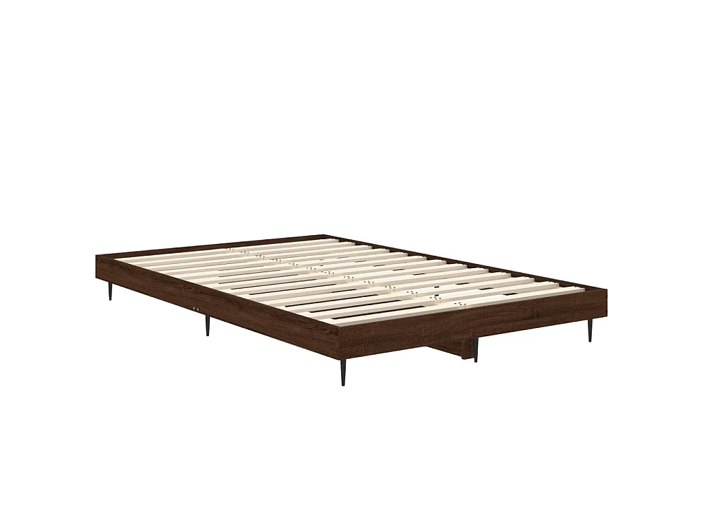 Cama 120x190cm derivados madeira carvalho castanho PT608491