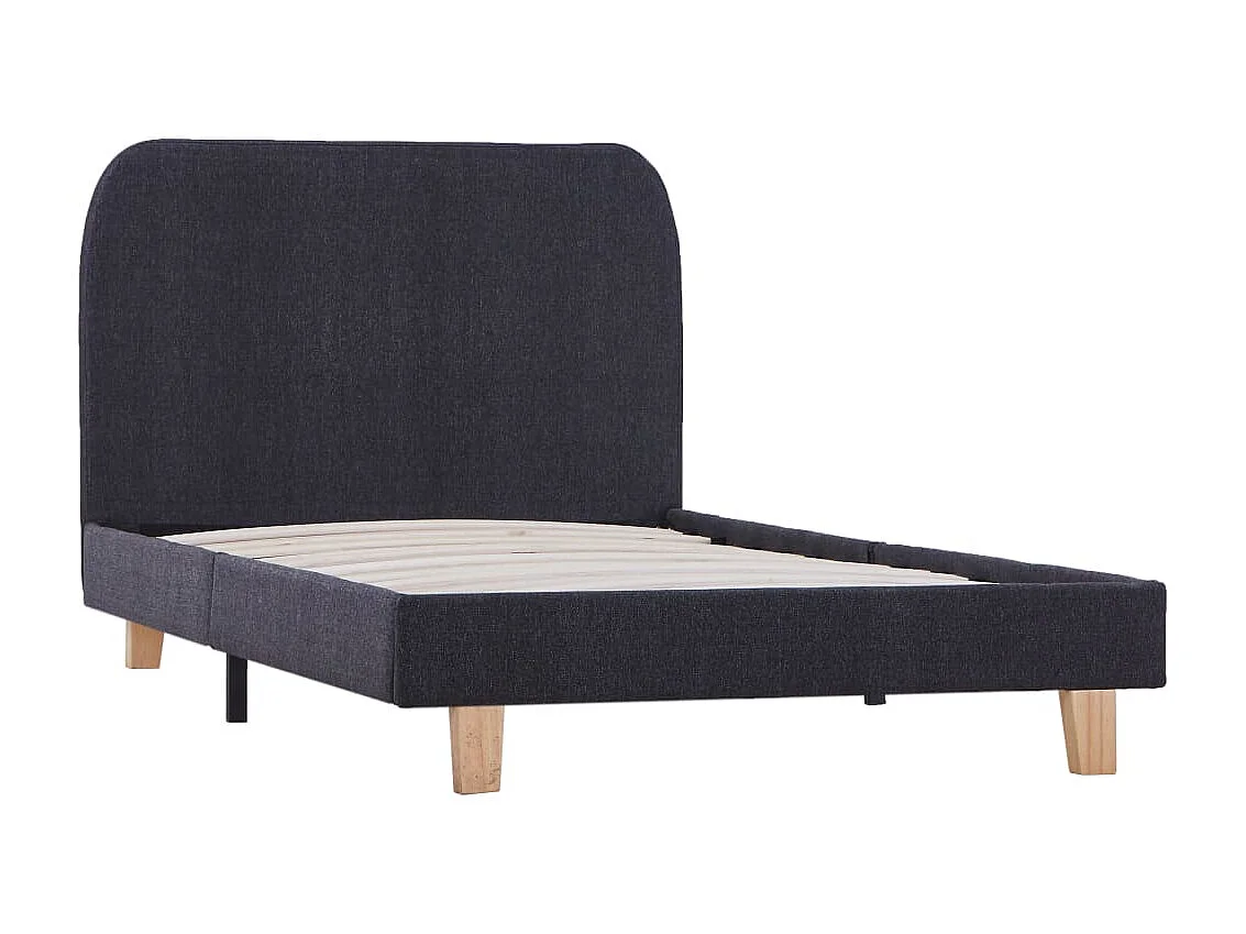 Cama em tecido 90x200 cm cinzento-escuro PT863797