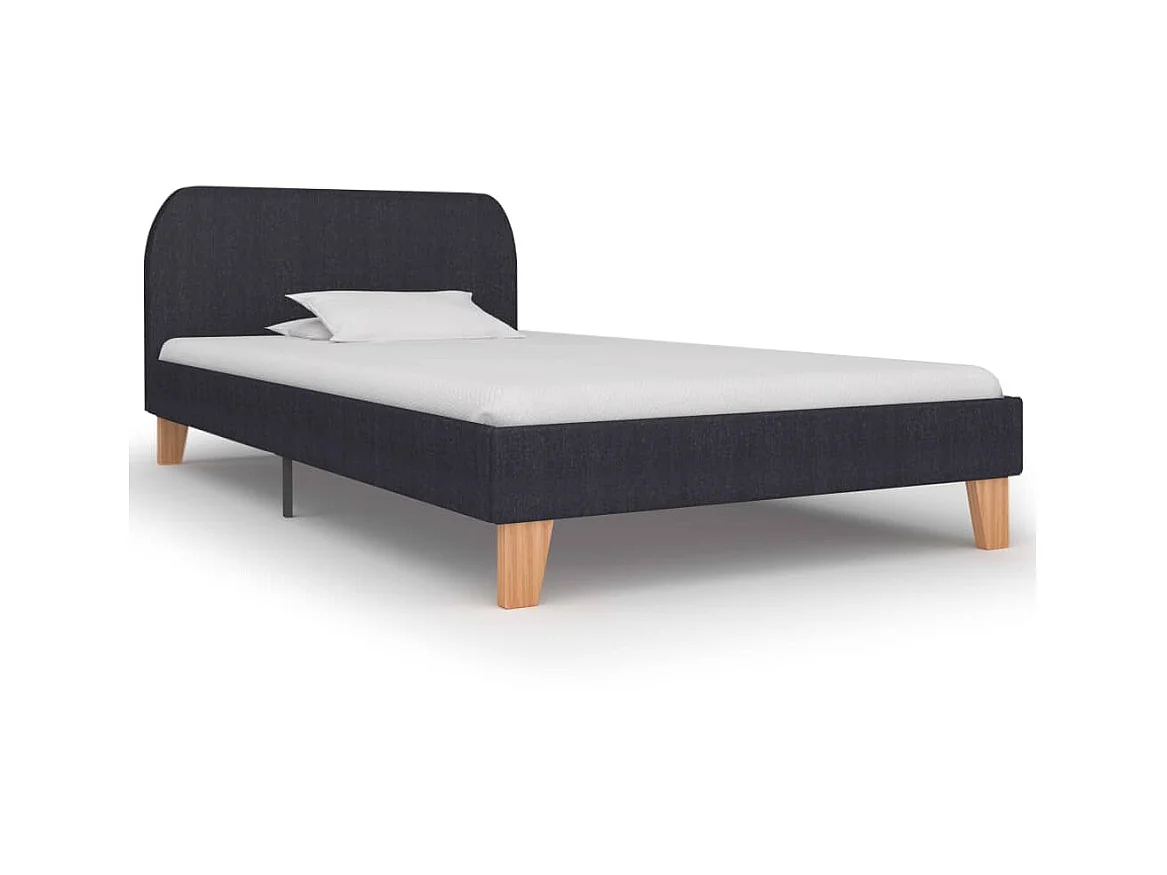 Lit-90x200 cm Gris foncéé Tissu EGGB63932