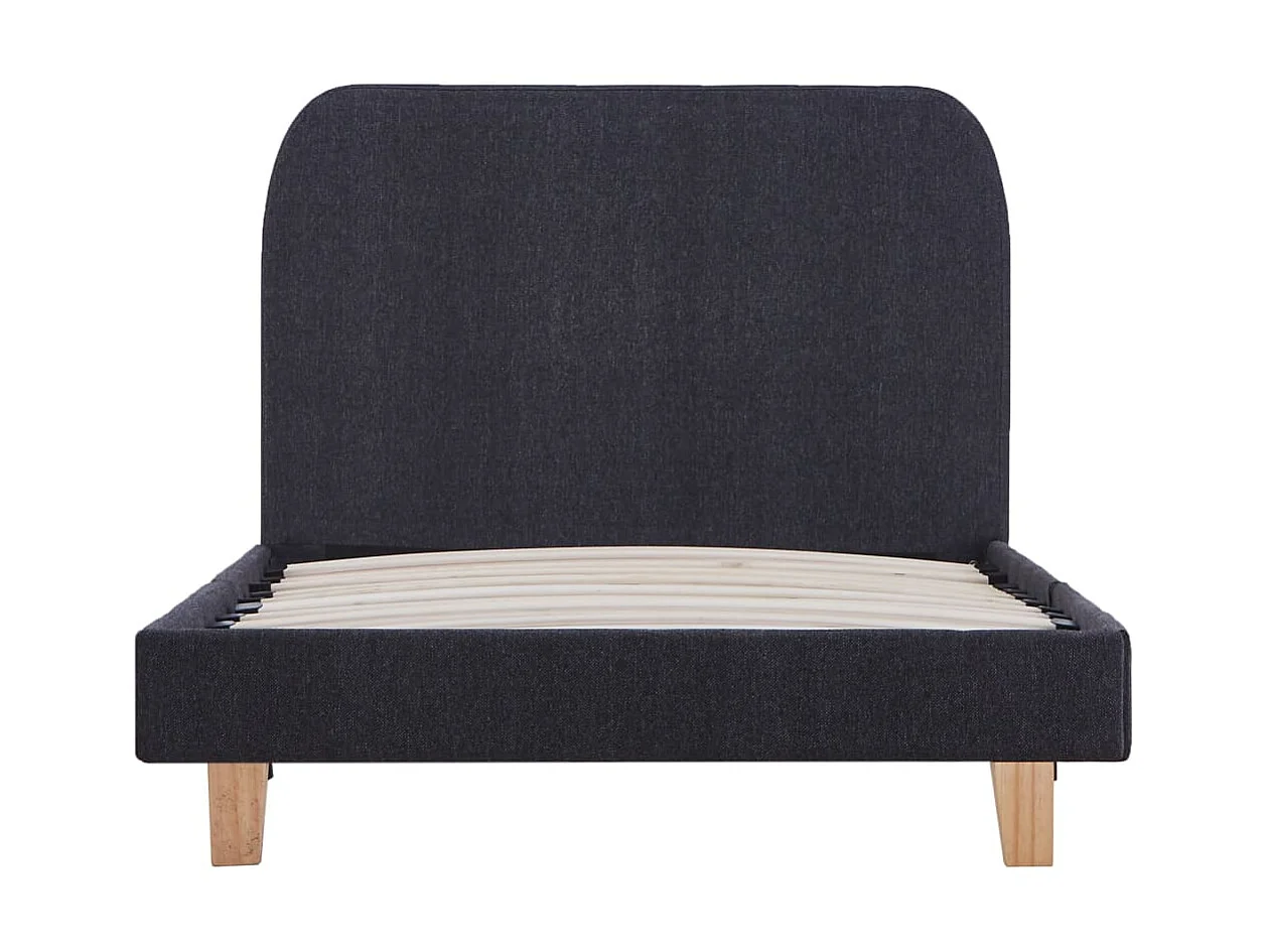 Cama 90x200 cm de tela gris oscuro ES48812