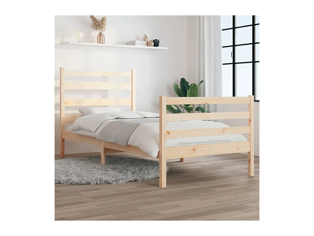 Cama 90 x 200 cm pinho maciço PT992989