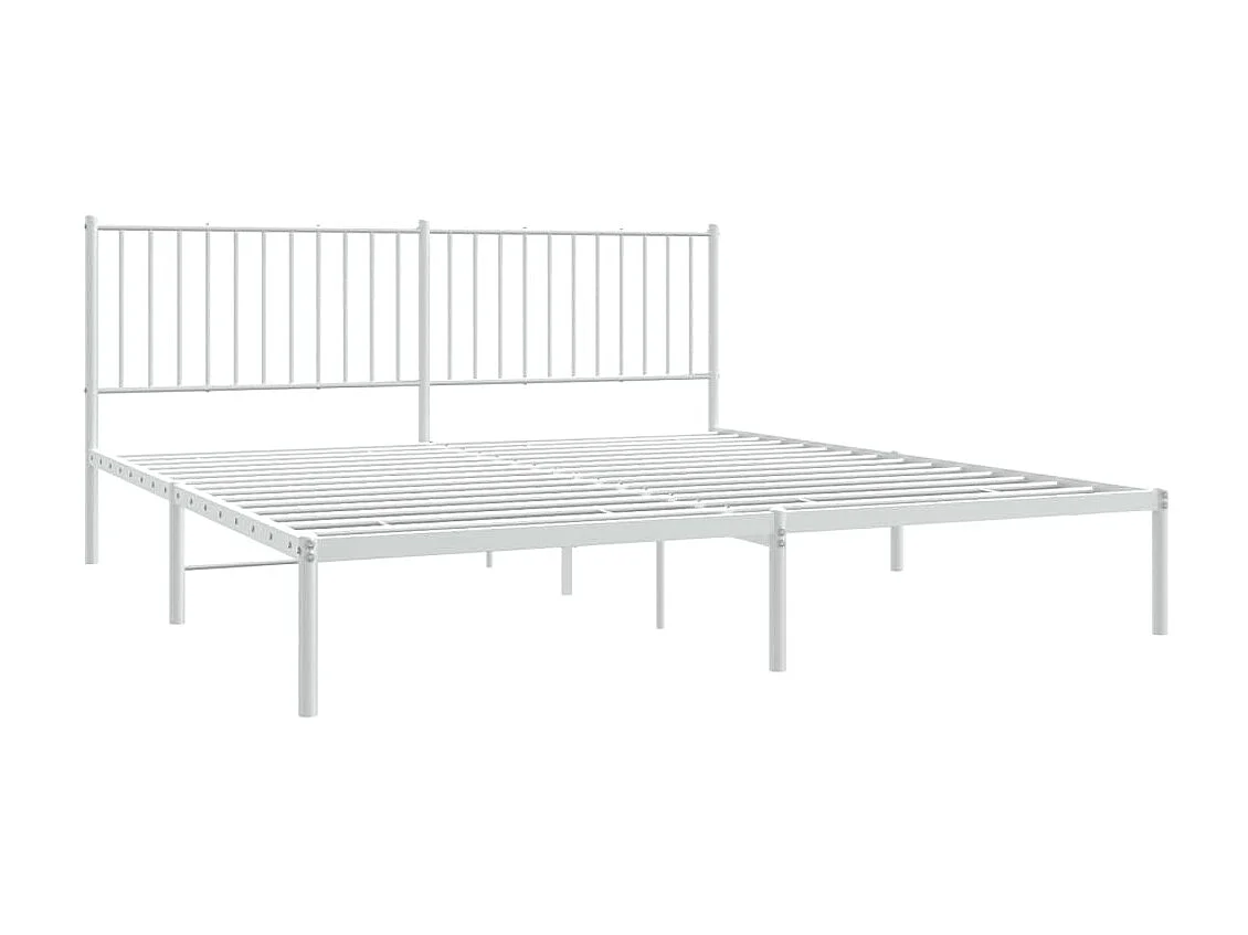 Lit-180x200 cm métal avec tête de lit blanc EGGB97709