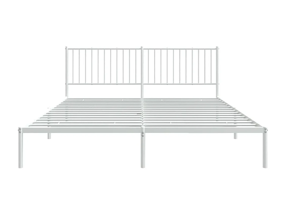 Lit-180x200 cm métal avec tête de lit blanc EGGB97709