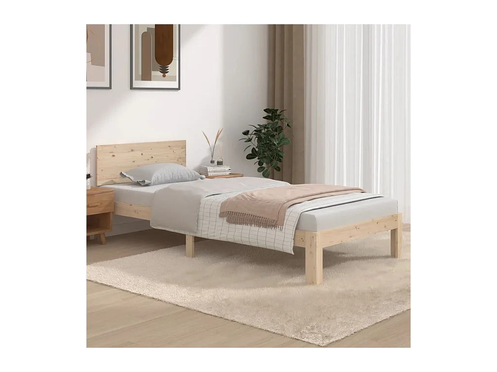 Cama 90 x 200 cm madeira de pinho maciça PT426713