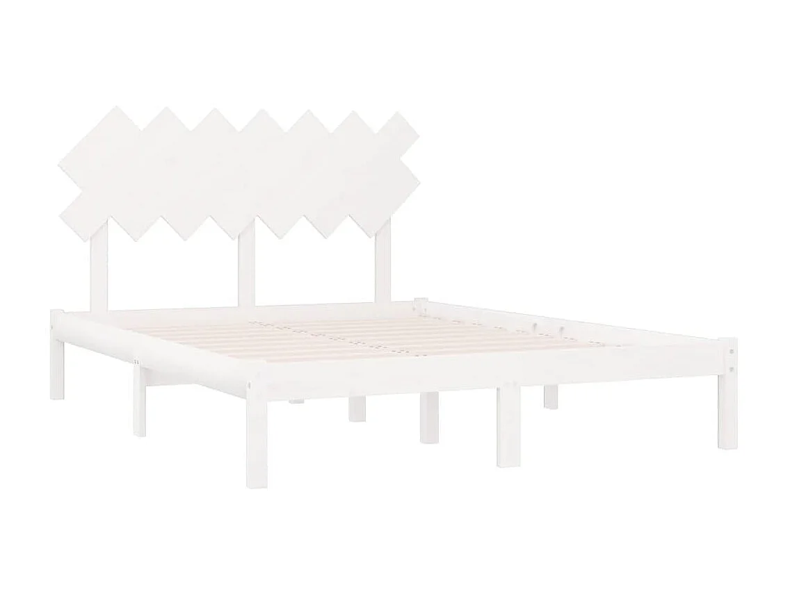Cama 140x200 cm madeira maciça branco PT932132