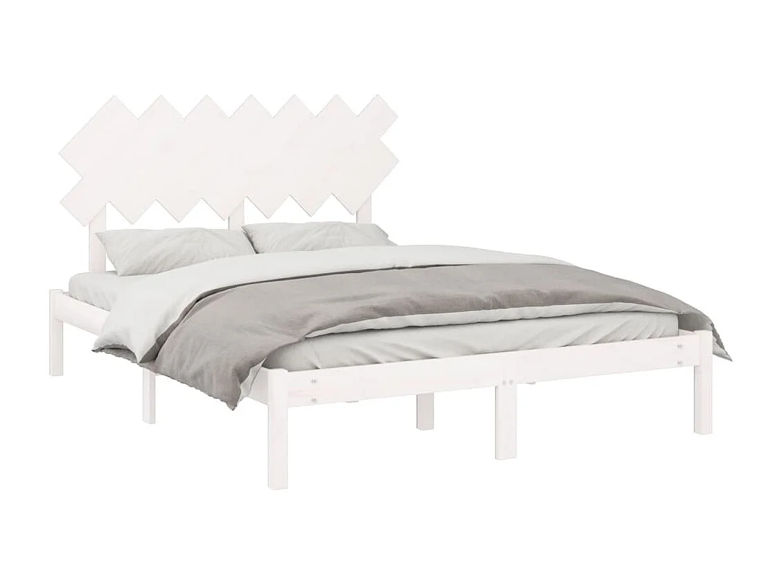 Lit-140x200 cm Blanc Bois massif EGGB75772