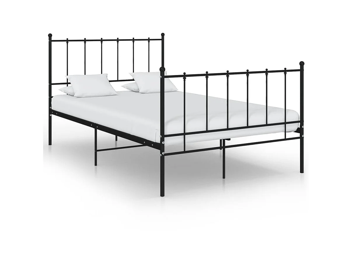 Lit-120x200 cm Noir Métal EGGB50942
