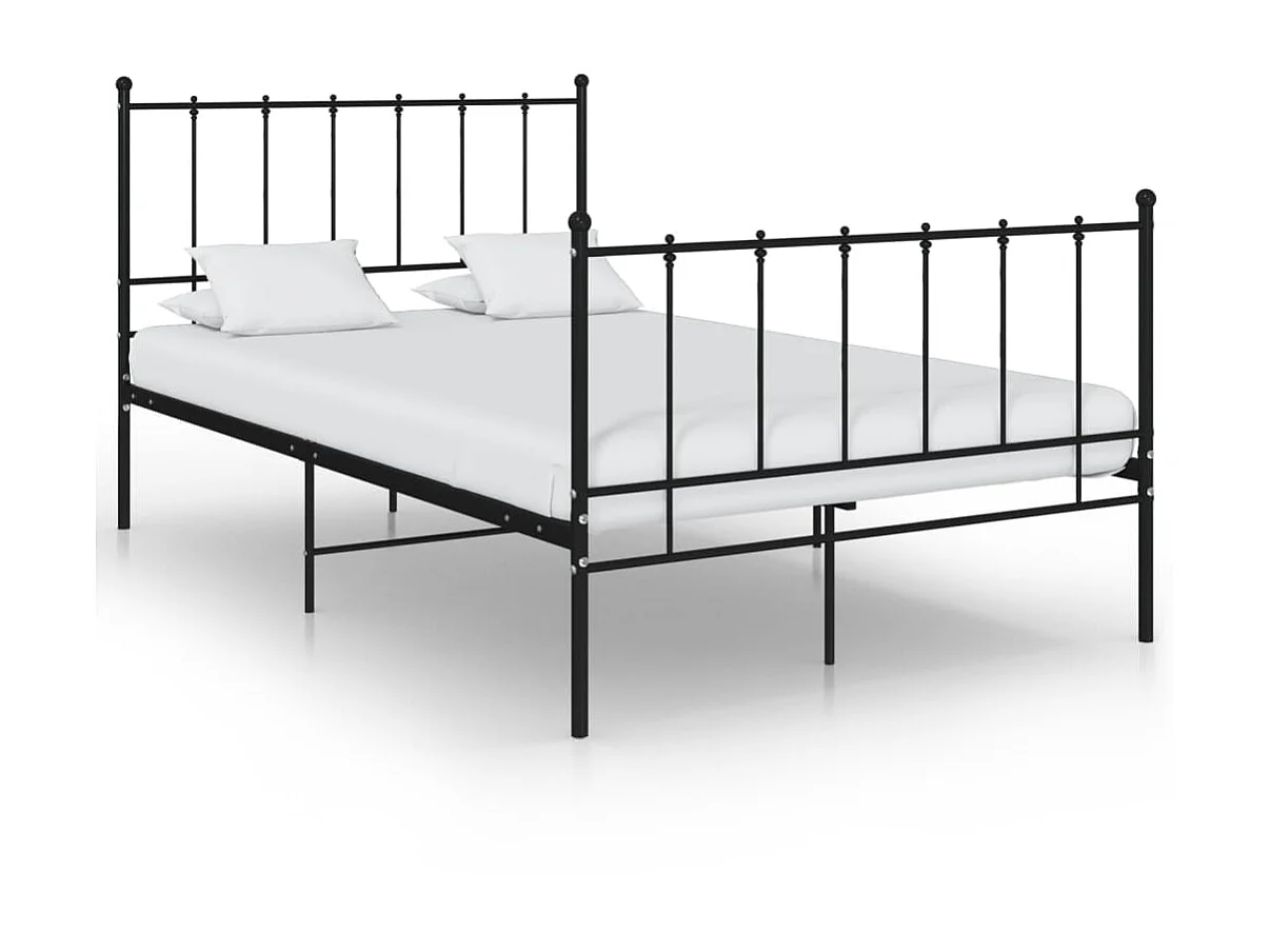 Lit-120x200 cm Noir Métal EGGB50942