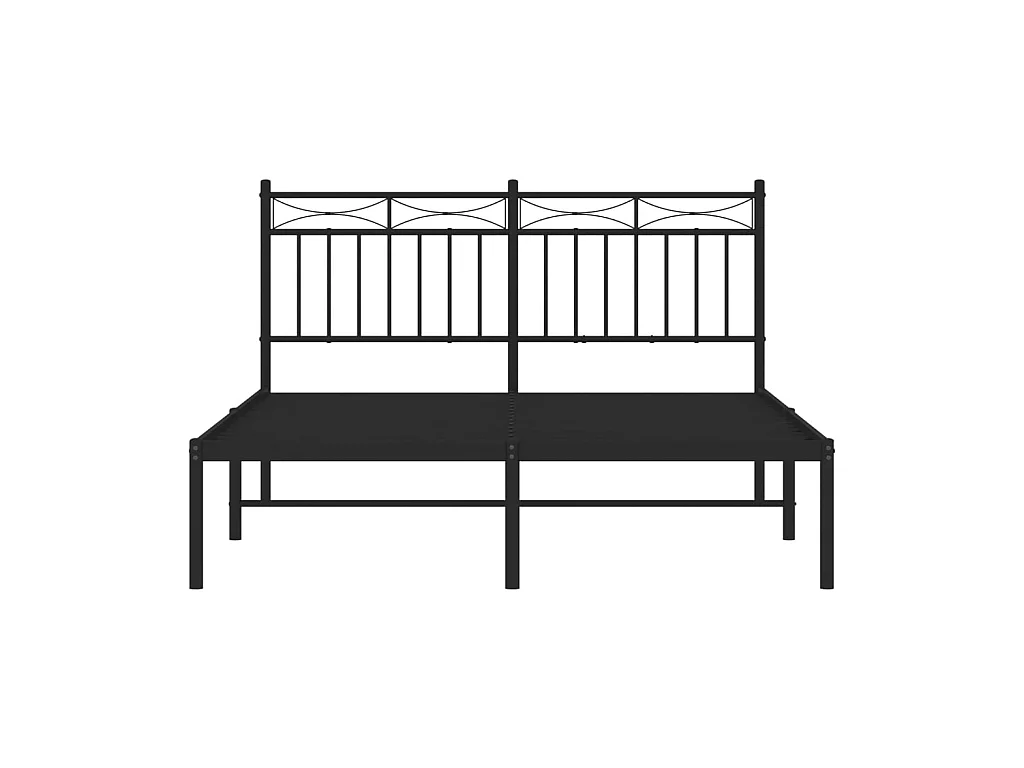 Cama 140x190 cm con cabecero metal negro ES86911