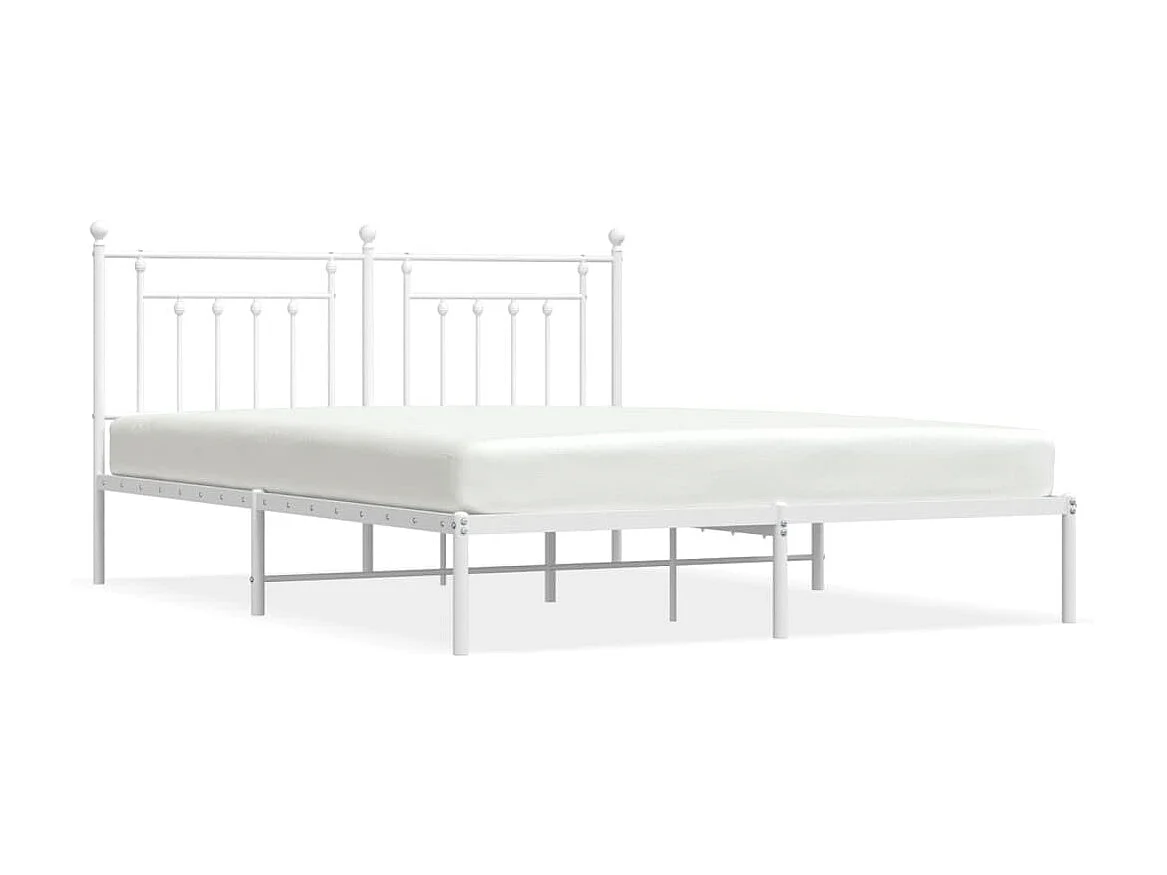 Cama com cabeceira 160x200 cm metal branco PT547575