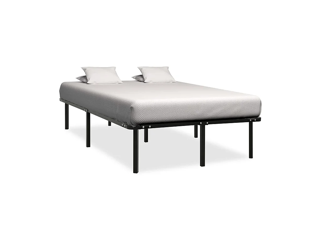 Lit-140x200 cm Noir Métal EGGB25712