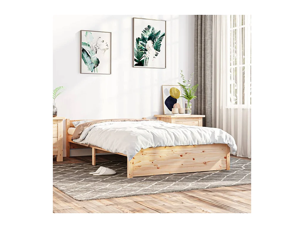 Lit-120x200 cm Bois massif EGGB61053