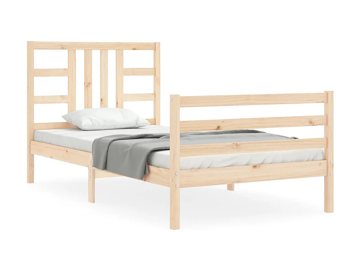 Cama com cabeceira 90x200 cm madeira maciça PT444257