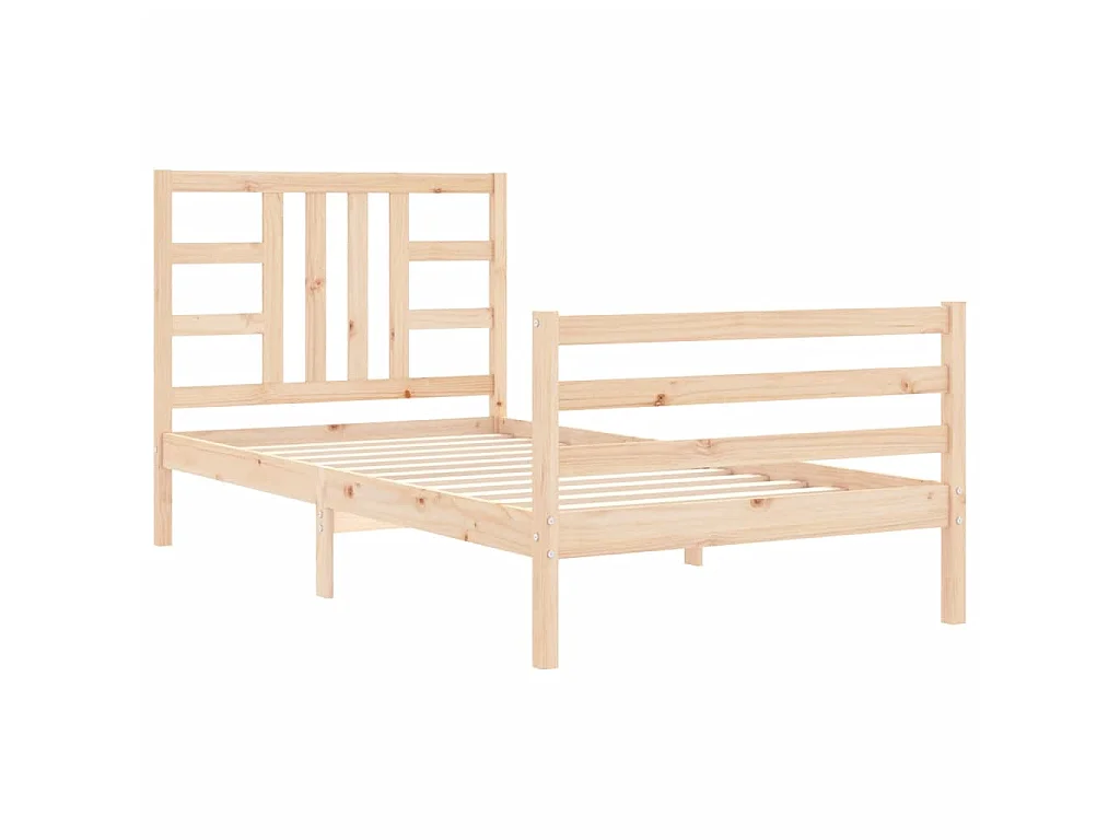 Lit-90x200 cm avec tête de lit bois massif EGGB36413