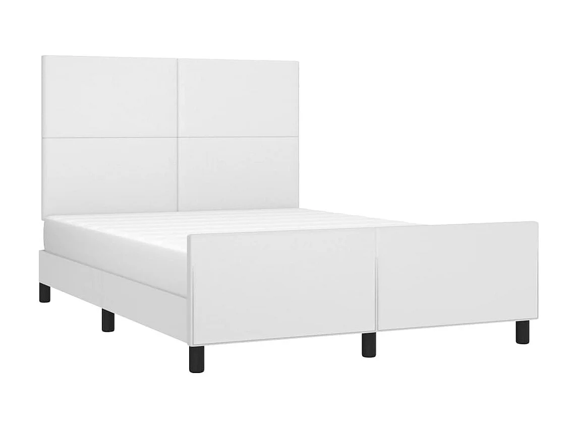 Bedframe met hoofdbord kunstleer wit 140x190 cm NL78705