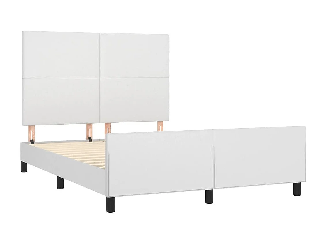 Bedframe met hoofdbord kunstleer wit 140x190 cm NL78705
