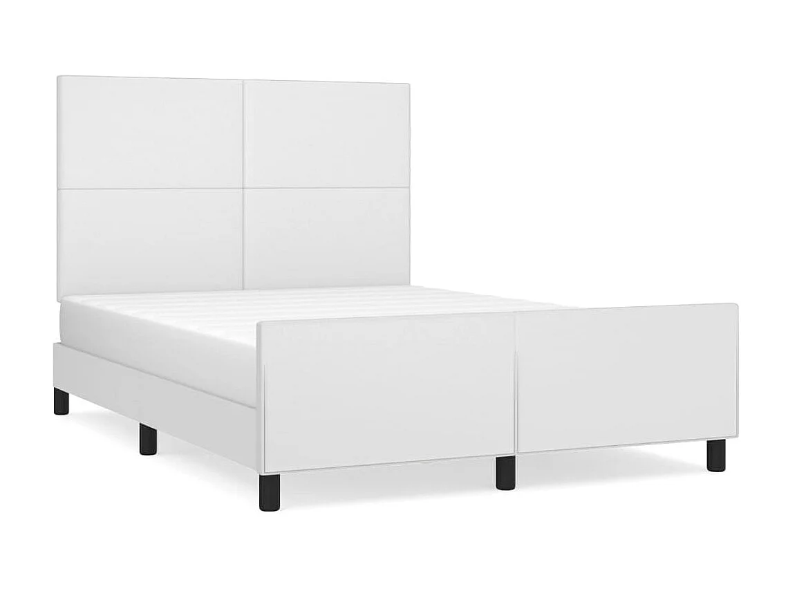 Lit-140x190 cm avec tête de lit Blanc Similicuir EGGB16933