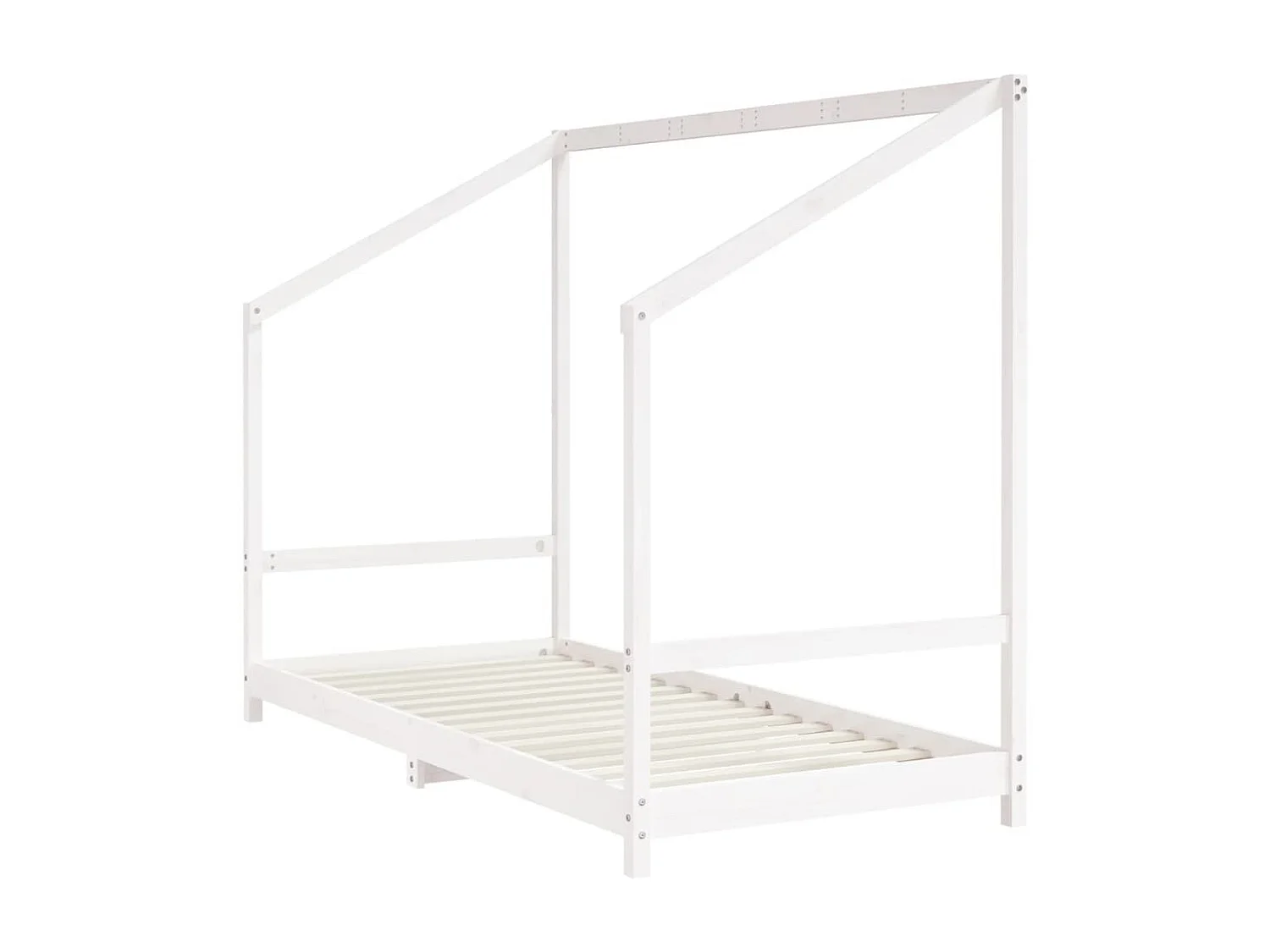 Kinderbedframe 2x(90x200) cm massief grenenhout wit NL66353