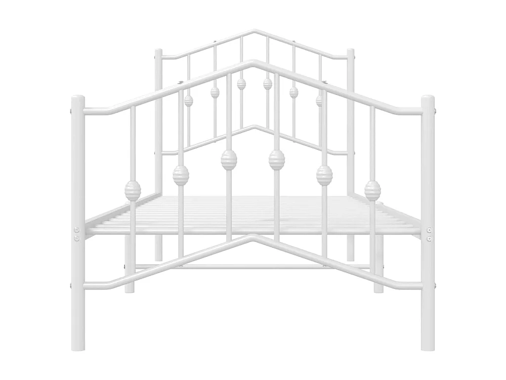 Lit-80x200 cm métal avec tête de lit/pied de lit blanc EGGB65298