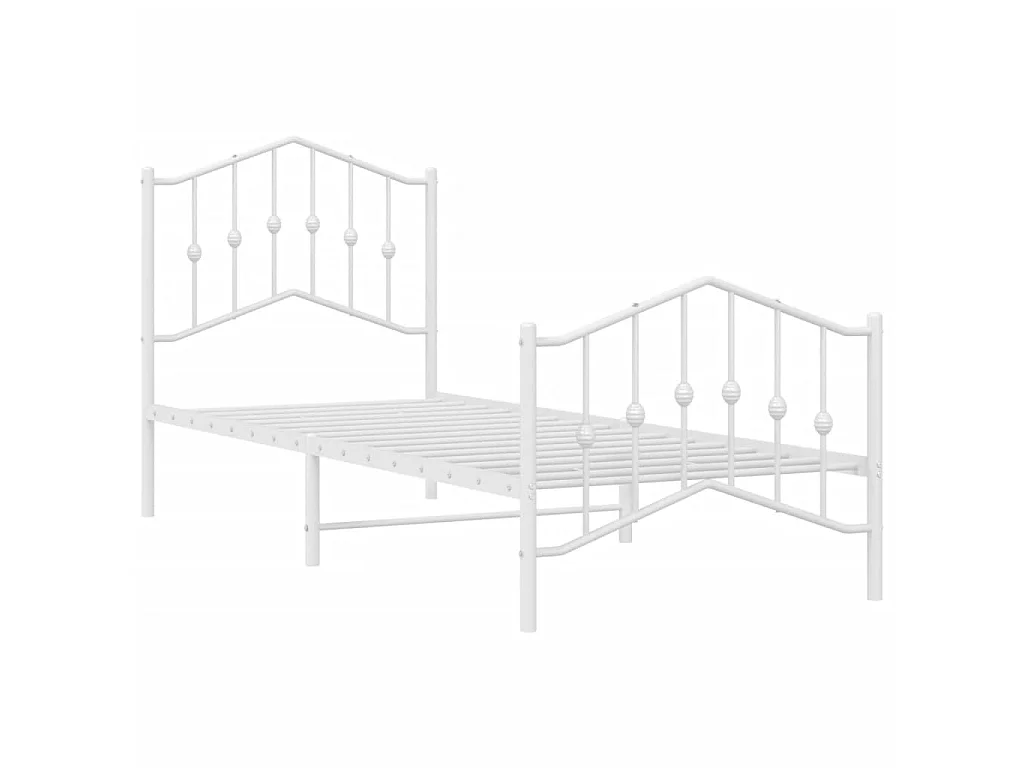 Bedframe met hoofd- en voeteneinde metaal wit 80x200 cm NL13034