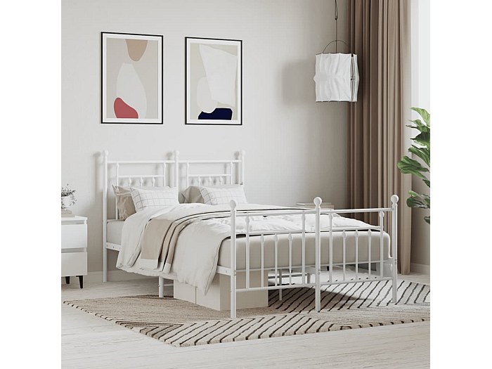 Lit Double | Lit Adulte | Cadre De Lit Avec Tête De Lit Blanc 120x200 Cm Similicuir Cfw76482 92144273