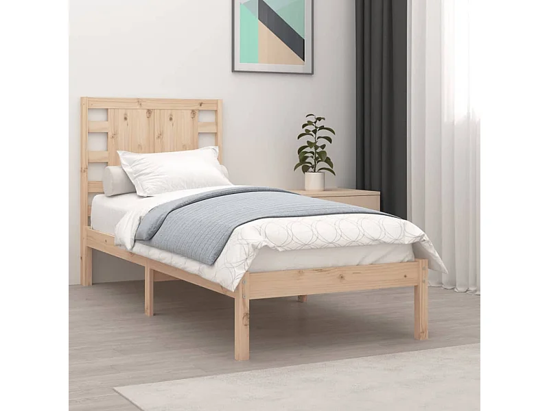 Cama 90x200 cm de madera maciza de pino ES55749