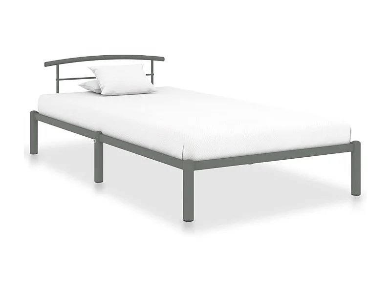 Cama 90x200 cm metal cinzento PT201366
