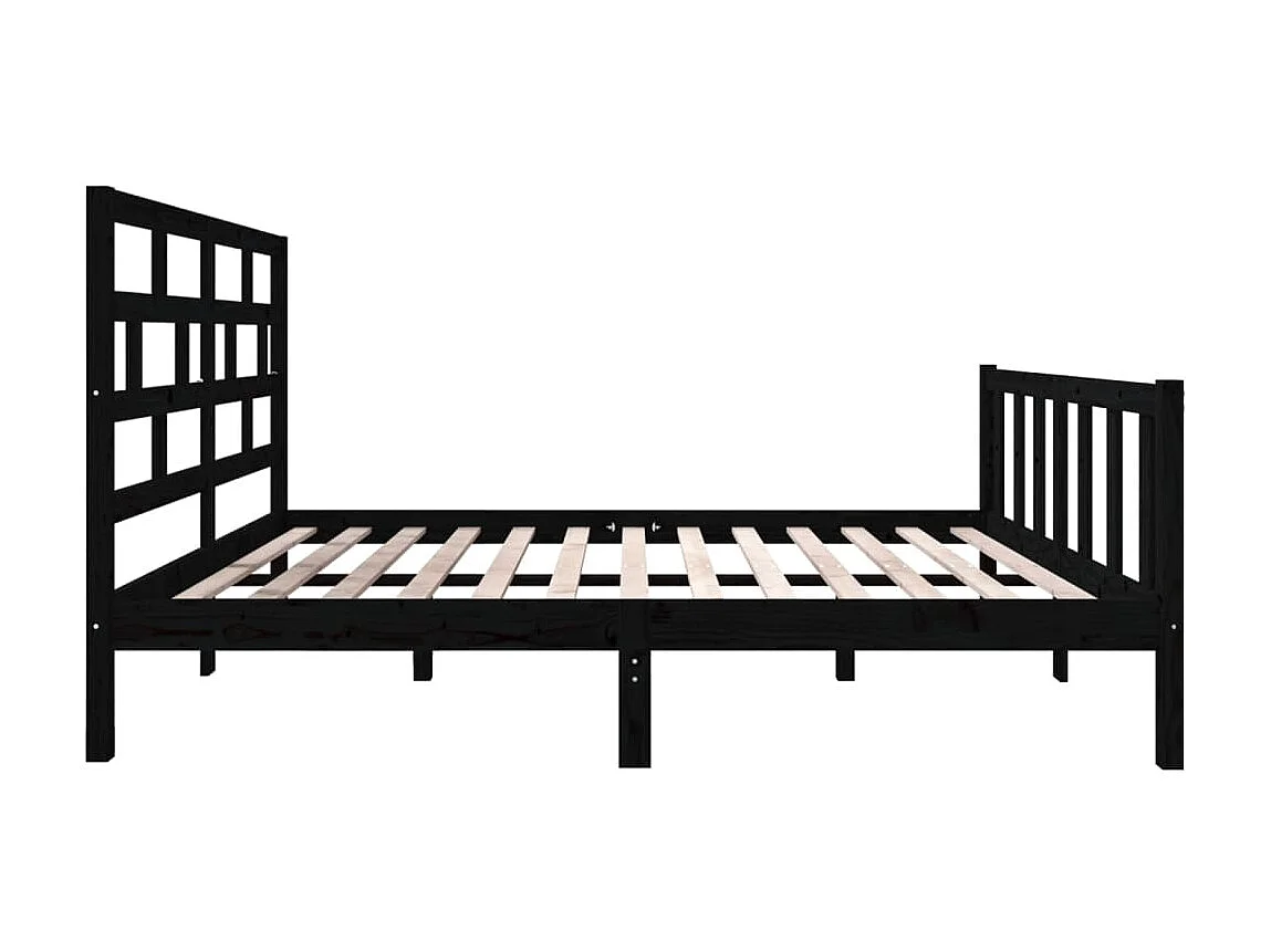 Bedframe massief grenenhout zwart 135x190 cm NL74709