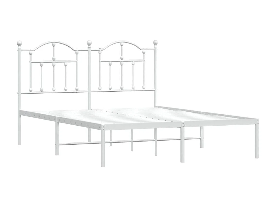 Bedframe met hoofdbord metaal wit 135x190 cm NL40320
