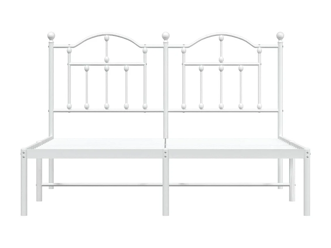 Bedframe met hoofdbord metaal wit 135x190 cm NL40320
