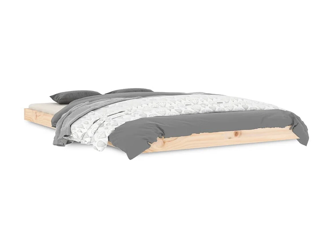 Lit-120x190 cm petit double bois massif de pin EGGB32223