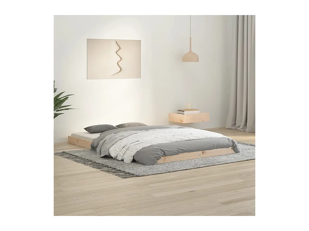 Lit-120x190 cm petit double bois massif de pin EGGB32223