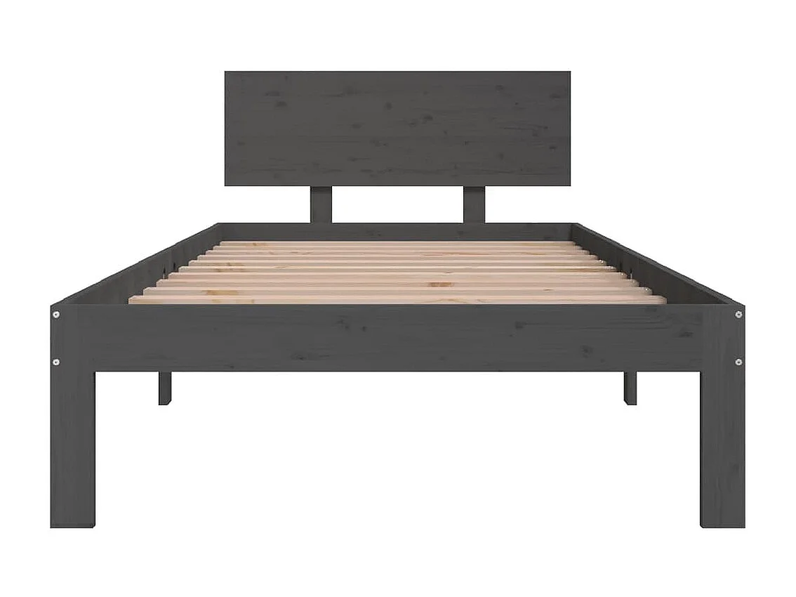 Cama 90x200 cm pinho maciço cinzento PT885389