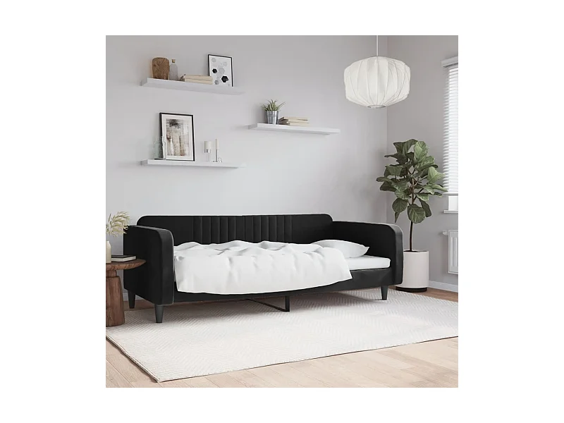 Tagesbett,Sofabett Schwarz 90x200 cm Samt -gkd61201