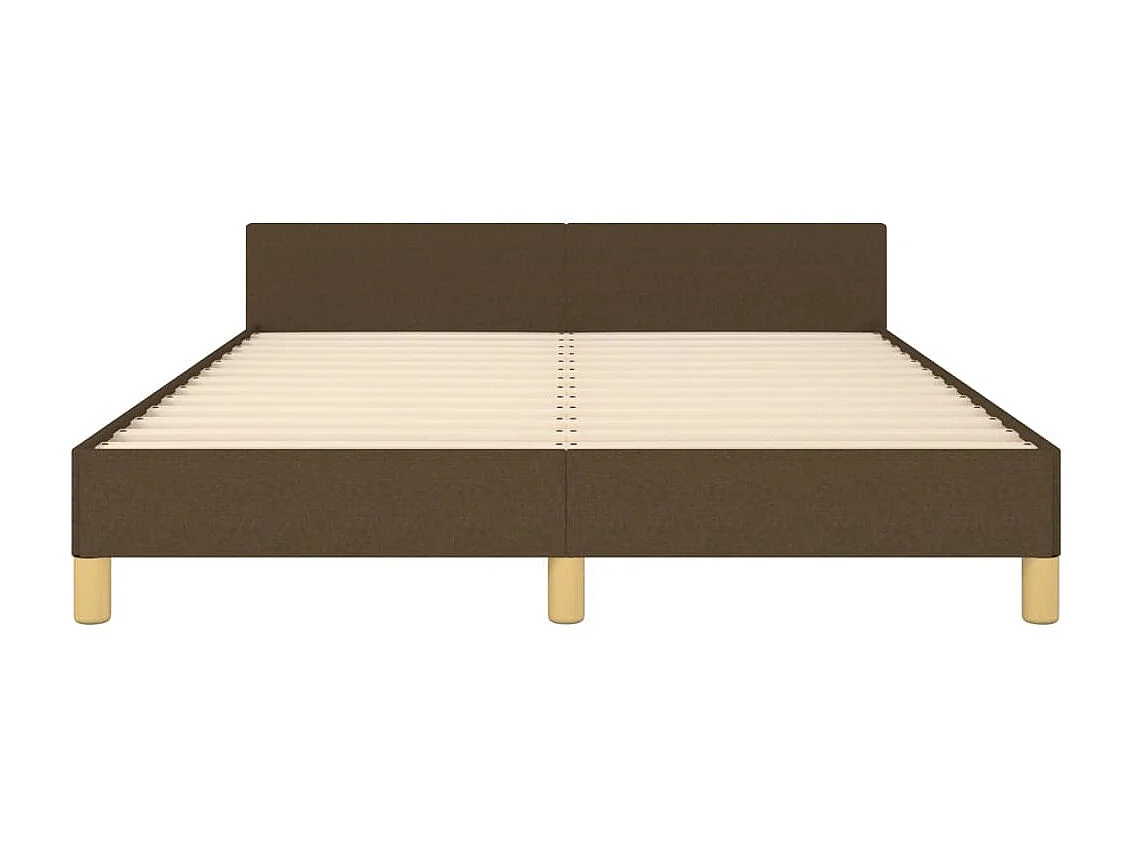 Lit-140x200 cm avec tête de lit Marron foncé Tissu EGGB86961