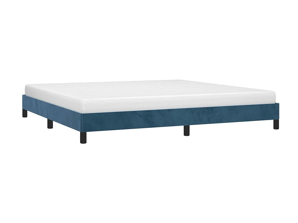 Lit-200x200 cm Bleu foncé Velours EGGB56043