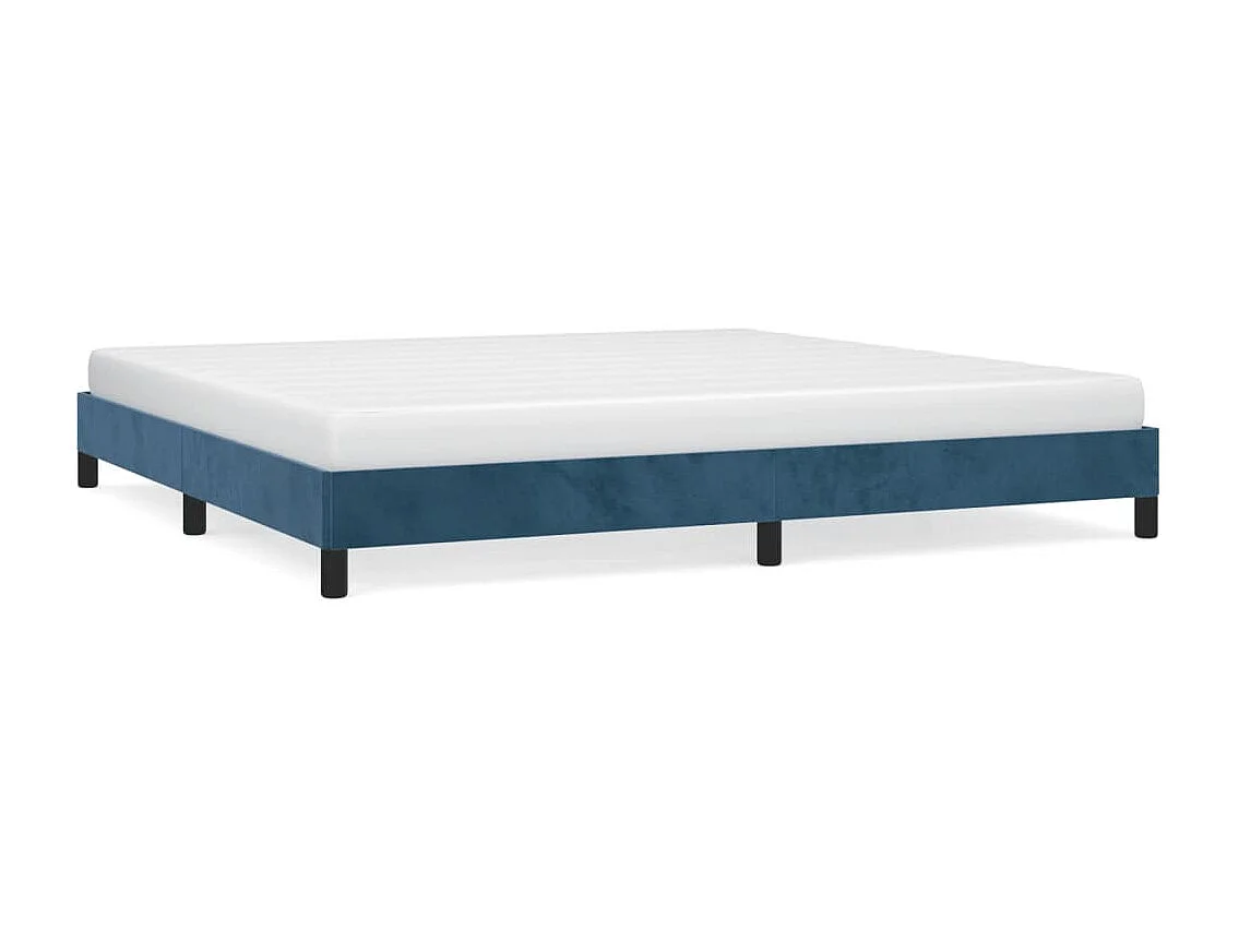Lit-200x200 cm Bleu foncé Velours EGGB56043