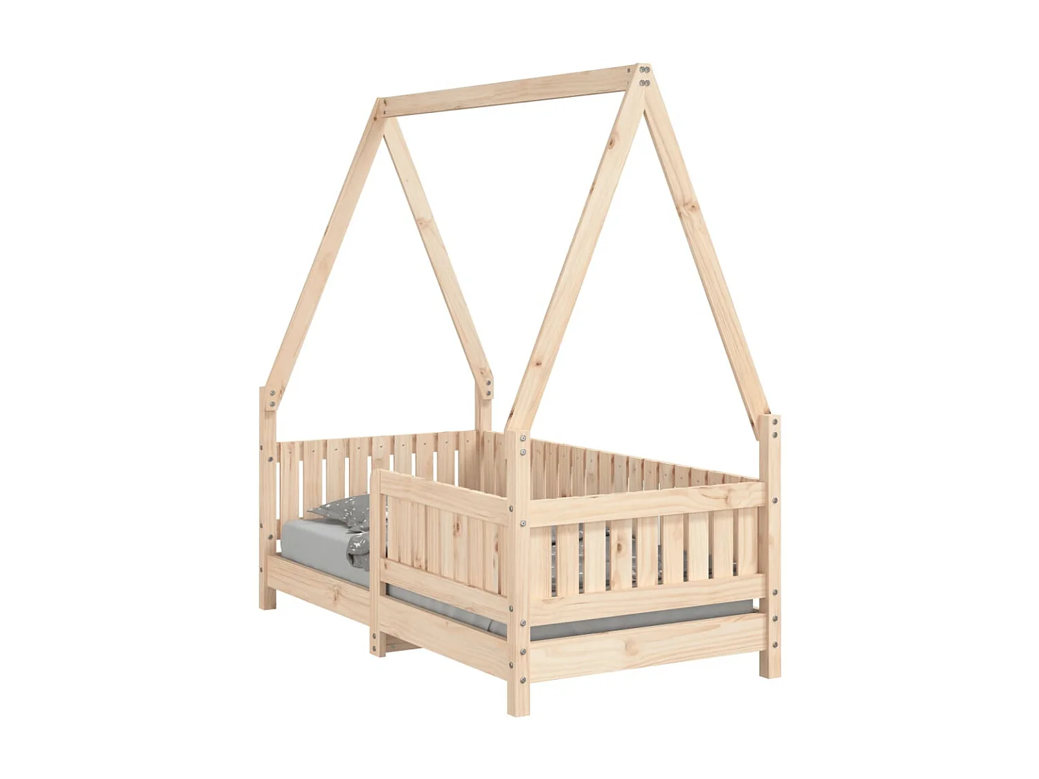 Lit-70x140 cm pour enfant bois de pin massif EGGB94039