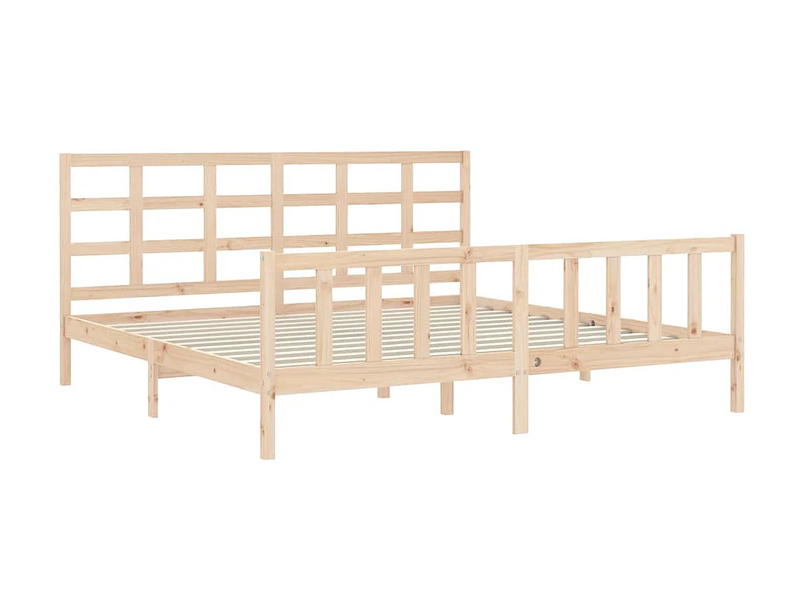 Lit-200x200 cm avec tête de lit bois massif EGGB93815