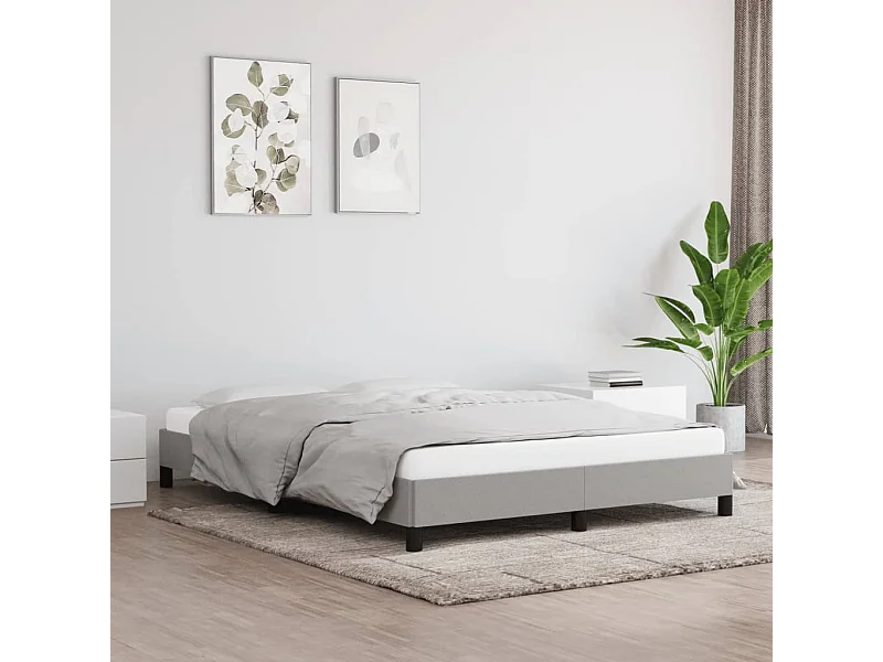 Cama 140x190 cm de tela gris claro ES60002